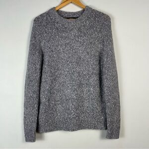 Theory Tweed Alpaca Speckled Crewneck‎ Knit Sweater Small NEW Gray Quiet Luxury